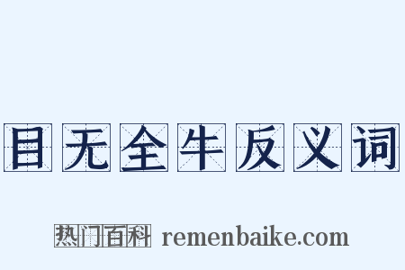 目无全牛反义词是什么意思的图片